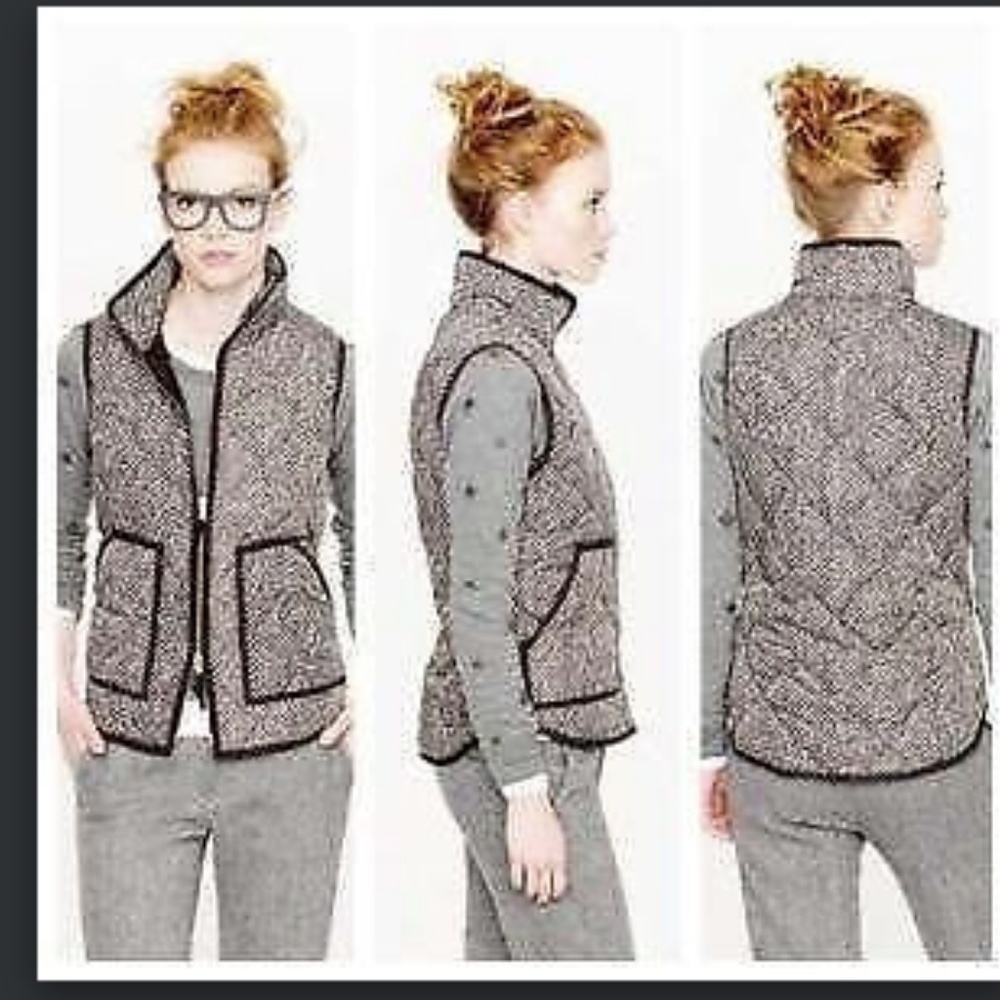 J.Crew Excursion herringbone pattern quilted vest